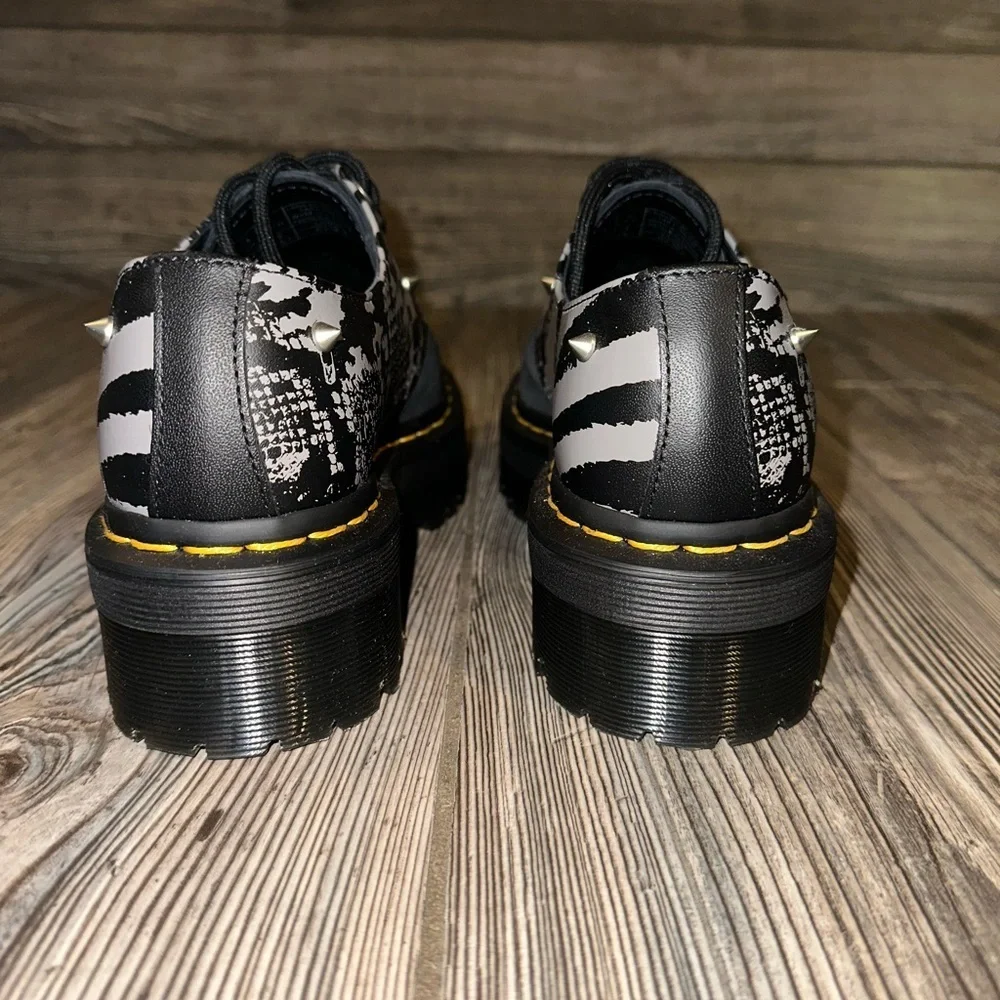 Dr. Martens 1461 Quad Animal Clash Leather & Suede Studded Platform Shoes US 6